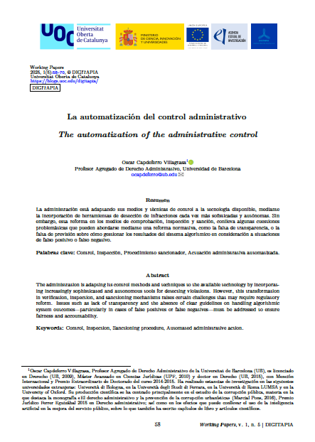 Working Paper: La automatización del control administrativo
