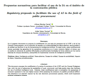 Working Paper: Propuestas normativas para facilitar el uso de la IA en el ámbito de la contratación pública
